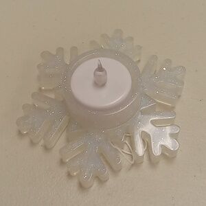 Handcrafted resin snowflake candle holder